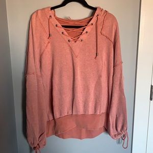 Oversized sweatshirt with hoodie